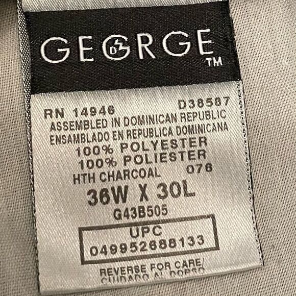 🔥❤️🔥 Men’s George Gray Pleated Slacks Cuffed Legs EPC 36” x 30” - Picture 7 of 11